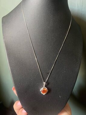 Rare Orange 2ct. Moissanite Pendant Necklace